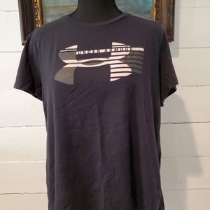 Under Armour Shirt, Black with Light Pink lettering, Size XL